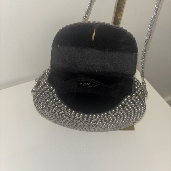 Ramla‎ Rockstar Purse Crossbody Bag Black Rare Handmade Msrp $250 NEW Studded - Picture 7 of 15